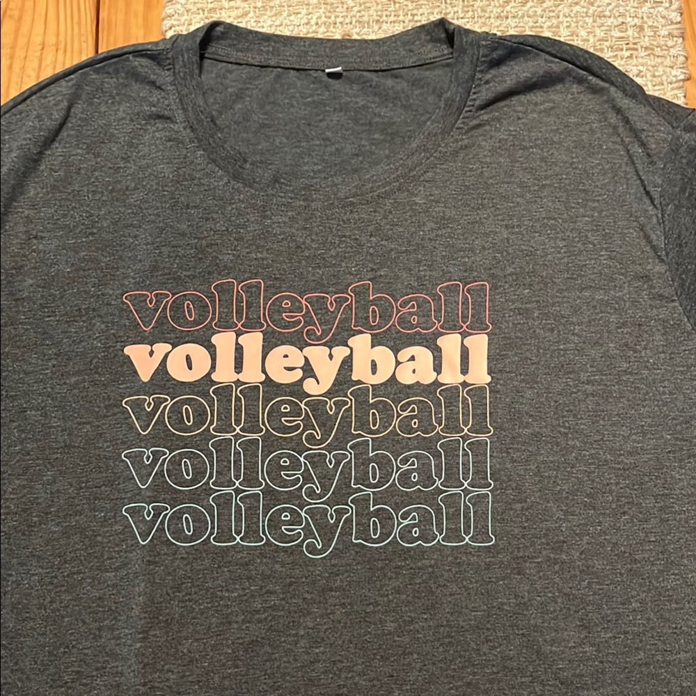 Gray Volleyball Graphic T-Shirt plus size 2xl